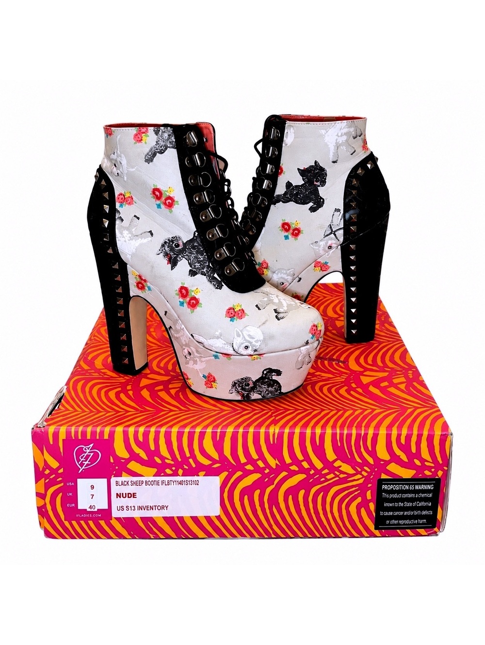 Iron Fist Black Sheep Bootie Platform Heels Size 9